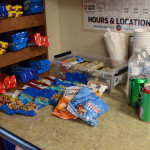 The bloodmobile is stocked with snacks for blood donors. (Photo: Maggy Wolanske, Reporting Texas TV)