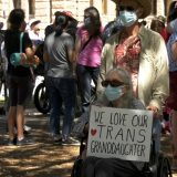 Trans Day of Visibility rally attendees at the Texas State Capitol. (Photo: Sam Stark, Reporting Texas TV)