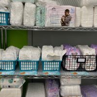 The UT Outpost has baby supplies including diapers available for UT students who have children. (Photo: Oihane Ochoa Navarro, Reporting Texas TV)