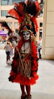Many attendees dressed in Calavera (skull) face paint and traditional attire to celebrate Día De Los Muertos at Mexic-Arte Museum in Austin, Texas. (Miranda Cazares/Reporting Texas TV)